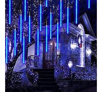 Meteor Shower Falling Rain Lights 50cm 8 Tubes 384 LEDs IP65 Waterproof LED Christmas Light Christmas Lights Drop Icicle for Garden Decoration,Holiday Party Wedding, Blue
