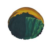 Meteor Shower & Waterfall Double Layered Women'S Long Hair Waterproof Shower Cap Reusable