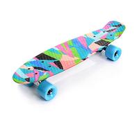 meteor Skateboard Retro 56 cm / 22 in Mini Cruiser Plastic Board Perfect Complete Board Vintage Skateboards Perfect Kids Boys Girls