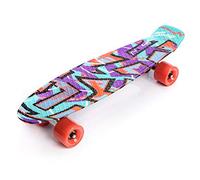 meteor Skateboard Retro 56 cm / 22 in Mini Cruiser Plastic Board Perfect Complete Board Vintage Skateboards Perfect Kids Boys Girls