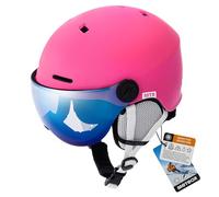Ski Helmet for Men Women Boy Girl Kid Children Skiing Snowboard Certified Safety Professional Snow Sports Earmuff Winter Warm (M (55-58cm), Pink)