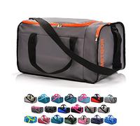 Meteor - Sports Duffel Bag - Cabin Size Travel Holdall for Gym - Lightweight PE Bag with Shoulder Strap & Shoe Pocket - Shoulder Bag - Gym Accessories - Orange/Grey - 40 L