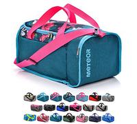 Meteor - Sports Duffel Bag - Cabin Size Travel Holdall for Gym - Lightweight PE Bag with Shoulder Strap & Shoe Pocket - Shoulder Bag - Gym Accessories - Pink/Blue Flowers - 20 l
