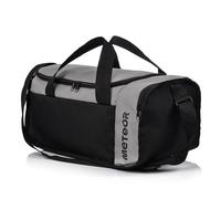 Meteor - Sports Duffel Bag - Cabin Size Travel Holdall for Gym - Lightweight PE Bag with Shoulder Strap & Shoe Pocket - Shoulder Bag - Gym Accessories - Black/Grey - 20 L
