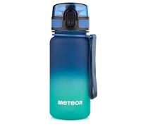 meteor - Water Bottle for Kids - 350 ml - Travel, Drinks, Sports, School, Gym - Fruit Infuser - BPA Free Tritan - Leak Proof Lid with Flip Cap & Safety Lock - Carry Strap - Blue/Turquoise