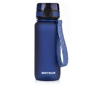 meteor - Water Bottle for Kids - 650 ml - Travel, Drinks, Sports, School, Gym - Fruit Infuser - BPA Free Tritan - Leak Proof Lid with Flip Cap & Safety Lock - Carry Strap - Navy Blue
