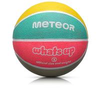 meteor - What's Up Kids' Mini Basketball - Durable Rubber Surface for Outdoor & Indoor Play - Mini Ball Deep Grooves for Better Grip - Abrasion Resistant, Non-slip Surface - Size 1 - Pastel