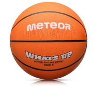 meteor - What's Up Kids' Mini Basketball - Durable Rubber Surface for Outdoor & Indoor Play - Mini Ball Deep Grooves for Better Grip - Abrasion Resistant, Non-slip Surface - Size 5 - Orange