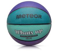 meteor - What's Up Kids' Mini Basketball - Durable Rubber Surface for Outdoor & Indoor Play - Mini Ball Deep Grooves for Better Grip - Abrasion Resistant, Non-slip Surface - Size 1 - Purple/Navy Blue
