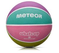 meteor - What's Up Kids' Mini Basketball - Durable Rubber Surface for Outdoor & Indoor Play - Mini Ball Deep Grooves for Better Grip - Abrasion Resistant, Non-slip Surface - Size 4 - Pastel