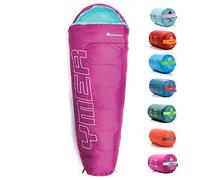 Sleeping Bag Camping Gear Travel Sleep Essential Insulated Warm Lightweight Traveling Hiking Indoor Outdoor All Season Adults Kids Teens Spring Summer Fall YMER ((130+25) x60/40cm, Pink/Light Green)