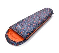 Meteor - YMER Kids Sleeping Bag - Lightweight Insulated Mummy Shape for Camping, Hiking, Travel - All Season - for Girls & Boys - for Sleepovers or Outdoor Adventures - Robot Motif