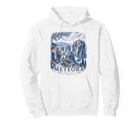 Meteora Greece Vintage Monastery Travel Landscape Art Pullover Hoodie