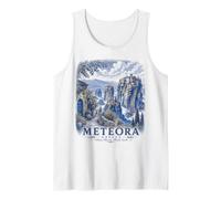 Meteora Greece Vintage Monastery Travel Landscape Art Tank Top