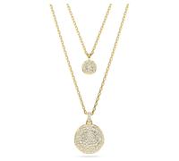 Meteora layered pendant, White, Gold-tone plated