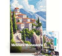 Meteora Monasteries Greece 1000 Piece Jigsaw Puzzles for Adults Jigsaw Unwind Game Perfect Connection Playful Challenge Room Art (50x75cm)
