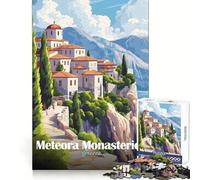 Meteora Monasteries Greece 1000 Pieces Jigsaws Adults Puzzles Gifts Anxiety Relief Snug Connection Fun Hobby Wall Display (38x52cm)