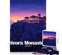 Meteora Monasteries, Greece, Night Landscape Jigsaw Puzzles for Adults1000 Pieces Reasoning Practice Peaceful Hobby Premium Edges Unique Xmas Gift size 50x75cm