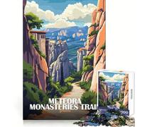 Meteora Monasteries Trail Greece Art 1000 Pieces Puzzles for Adults Mental Exercise Mindful Escape Snug Lock Xmas Surprise size 50x75cm