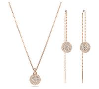 Meteora set, White, Rose gold-tone plated