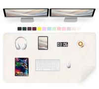 METEOROCK 120 x 60 CM PU Leather Desk Mat - Non-Slip, Waterproof, Extra Large Mouse Pad, Computer Mat, Desk Blotter Mat for Work (Ivory White)