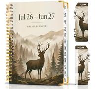 METEOROCK Academic Diary, Jul 2026 - Jun 2027 Planner, A5 Diary Week to View, Monthly Weekly Planner for Student & Teacher, 2026-2027 Agenda Suitable with Planners and Organisers