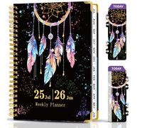 METEOROCK Monthly and Weekly Planner 2025-2026 - Diary A5 Week to View from Jul. 2025 - Jun. 2026, 21.5 x 16 cm Diary Week to View Spiral Bound, 12 Months Planner Notebook with Bookmark