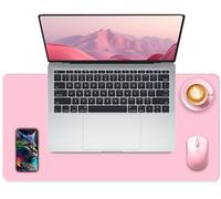 METEOROCK Non-Slip Desk Pad, PU Leather & Suede, Laptop Mat, 60 x 35 CM, Fairy Tale Pink
