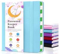 METEOROCK Password Book - Mini Password Book with Alphabetical Tabs, 11.5 x 15.5 cm Password Log Book, Idea for Record Account, Username and Password Keeper Notebook (Sky Blue)