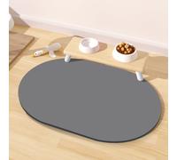 METEOROCK Pet Feeding Mat - 20''x12'' Absorbent Dog Food Mat, Pet Water Mats Protect Floor, No Stains Quick Dry Water Bowl Mats, Non-Slip Rubber Base Pet Placemats for Food and Water, Dark Gray