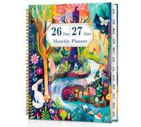 METEOROCK Planner 2026-2027, Monthly & Daily Planner 9'' x 11'' Jan 2026-Jun 2027 with Bookmark, Spiral Bound Academic Diary with Monthly Tabs, Months Notebook with Twin-Wire Binding