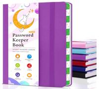 METEOROCK Small Password Book - Password Book with Alphabetical Tabs, Password Notebook Organizer for Website Login, Internet Address and Password Book(Dark Purple, 11.5 x 15.5 cm)