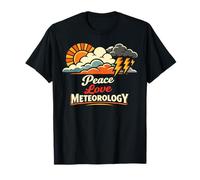 Meteorologist Weather Forecast Meteorology Peace Love T-Shirt