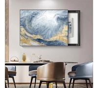 Meter Cover Cover Decorative, Distribution Box Decorative Painting, Shielding Distribution Box, Electric Meter Painting, Suitable for Living Room the Bedroom the Office(Blue-1,80*60cm/31.5*23.6in)