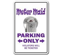Meter Maid Decal Parking Maids Ticket Decals Police Cop Car Retro Metal Tin Sign 8X12 Inches