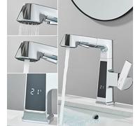Meter shaker for men and women Digital Dispaly Screen Basin Pull Out Stream/Shower Sprayer Head Taps Hot/Cold Water Deck Mounted Height Adjust Mixers,Kitchen tap