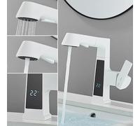 Meter Shaker for Men and Women Digital Dispaly Screen Basin Pull Out Stream/Shower Sprayer Head Taps Hot/Cold Water Deck Mounted Height Adjust Mixers,Kitchen tap