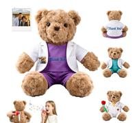 MeterBear Custom Embroidered Doctor Teddy Bear with Voice Recorder and Text