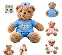 MeterBear Custom Embroidered Nurse Teddy Bear with Voice Recording