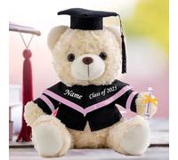 MeterBear Graduation Bear Class of 2026 Personalised Graduation Gifts with Text, Name or Date, White Teddy Bear Stuffed Animal for Her 2026 High School College Kindergarten Grad Gifts (8IN-Text)