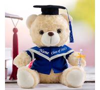 MeterBear Graduation Gifts for Her Personalised Bear with Text, White Teddy Stuffed Animal as Him 2023 High School/College/Masters (8-IN-Text)