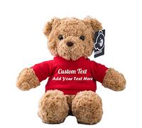 MeterBear Personalised Gifts for Women/Men Stuffed Bear Plush Toys with Customised Text, Personalised Teddy Bear with T-shirt as Unique Gifts for Christmas/Valentines Day/Birthday (11 in-Red)