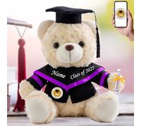 MeterBear Personalised Graduation Teddy Bear, Gifts for Him/Her with Text+ Photo, Bear as Kindergarten College Day 2023 (8 IN-Text+Photo), A-white-6, (N32032)