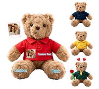 MeterBear Personalised Photo Teddy Bear Stuffed Animal with Name and Date