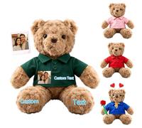 MeterBear Personalised Photo Teddy Bear Stuffed Animal with Name and Date