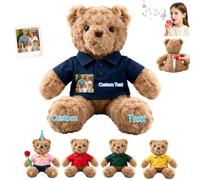 MeterBear Personalised Photo Teddy Bear with Voice Recording and Name Date
