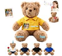 MeterBear Personalised Photo Teddy Bear with Voice Recording and Name Date
