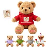 MeterBear Personalised Teddy Bear Plush with Custom Photo Name and Date