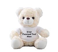 MeterBear Personalised White Teddy Bear Stuffed Animal, Personalised Teddy Bear with Custom Text as Personalised Gifts for Her/Him on Valentines Day/Birthday/Christmas Day/Anniversary(8inch-White)