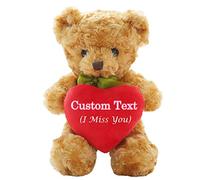 MeterBear Teddy Bear Stuffed Animal with Heart as Personalised Gifts for Her/Him, Custom Teddy Bear with Name or Text for Girlfriend/Boyfriend on Birthday/Anniversary/Valentines Day (10 IN-Red Heart)